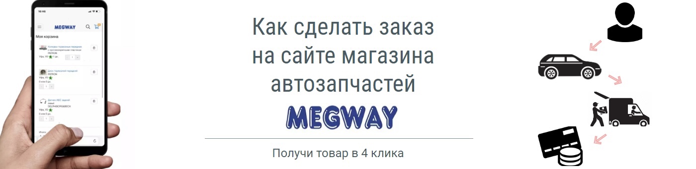 Как сделать заказ на сайте магазина автозапчастей MEGWAY