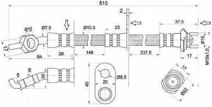 Шланг тормозной задний