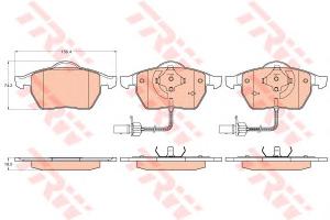 Колодки тормозные дисковые передн AUDI: A4 95-00, A4 00-04, A4 04-, A4 Avant 96-01, A4 Avant 01-04, A4 Avant 04-, A4 кабрио 02-, A6 97-05, A6 04-, A6 Avant 95-97, A6 Avant