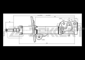 Амортизатор газовый правый передней подвески Honda Jazz II 02-